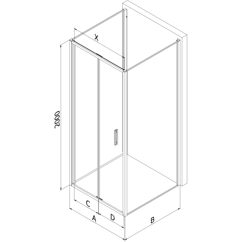 Mexen Exo-3S kabina prysznicowa 3-ścienna składana 110 x 85 cm, transparent, złota - 816-110-085-50-00-3S
