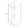 Mexen Exo-F 3S kabina prysznicowa 3-ścienna składana 70 x 70 cm, transparent, czarna - 816-070-070-70-00-3S