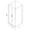 Mexen Exo-B Duo 3S kabina prysznicowa 3-ścienna uchylna 120 x 120 cm, transparent, czarna - 814-120-120-70-00-3S