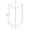 Mexen Exo-B 3S kabina prysznicowa 3-ścienna uchylna 90 x 70 cm, transparent, chrom - 817-090-070-01-00-3S