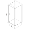 Mexen Exo-B 3S kabina prysznicowa 3-ścienna uchylna 80 x 75 cm, transparent, czarna - 817-080-075-70-00-3S