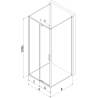 Mexen Exo-R 3S kabina prysznicowa 3-ścienna uchylna 105 x 90 cm, transparent, chrom - 819-105-090-01-00-3S