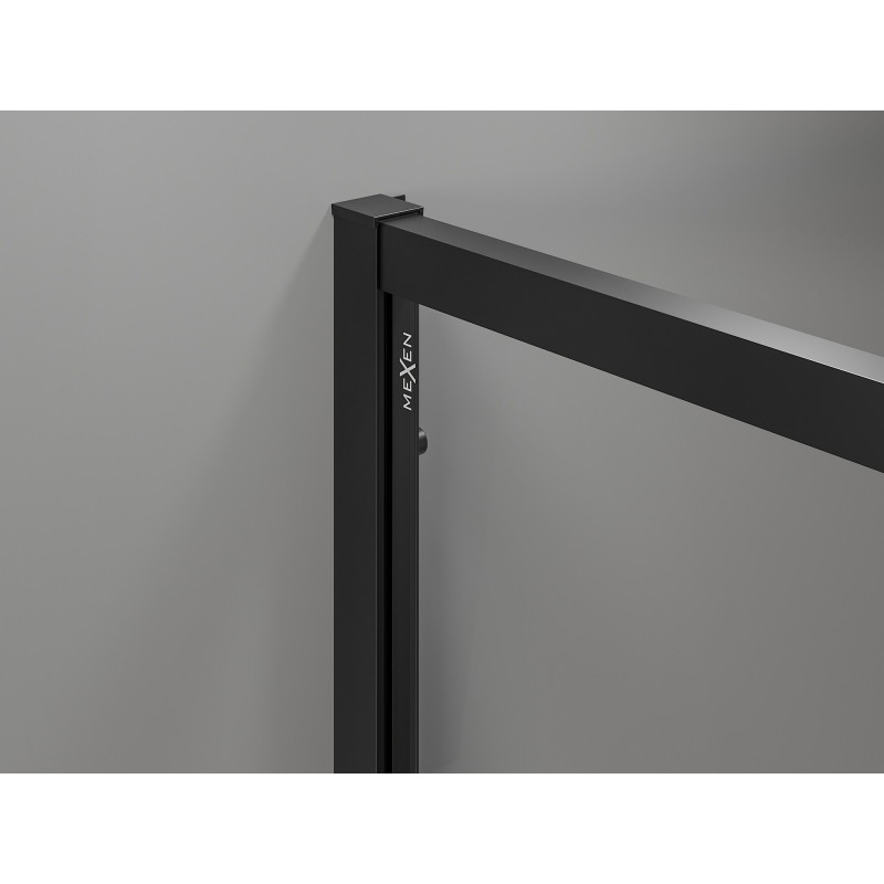 Mexen Exo-R 3S kabina prysznicowa 3-ścienna uchylna 125 x 85 cm, transparent, czarna - 819-125-085-70-00-3S