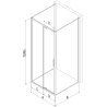 Mexen Exo-R 3S kabina prysznicowa 3-ścienna uchylna 100 x 95 cm, transparent, czarna - 819-100-095-70-00-3S
