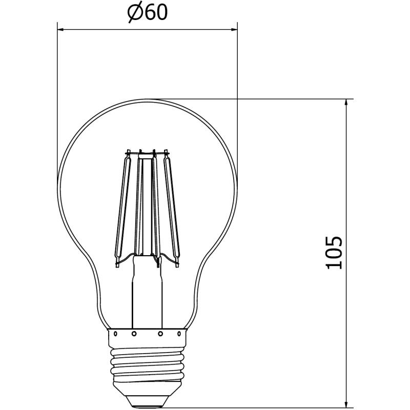 Mexen Vintis żarówka filament LED E27, A60, 4W, 55 lm, orange - L150-E27-04XX-48