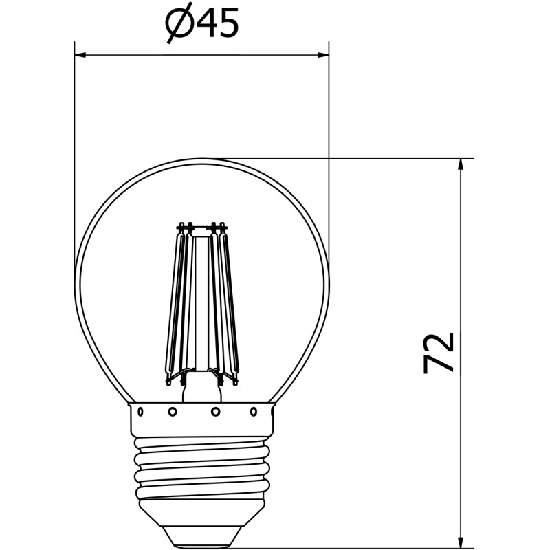 Mexen Vintis żarówka filament LED E27, G45, 4W, 55 lm, red - L156-E27-04XX-45