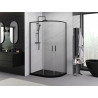 Mexen Exo-S Duo kabina prysznicowa półokrągła asymetryczna rozsuwana 120 x 80 cm, transparent, czarna - 8132-120-080-70-00