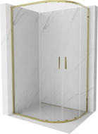 Mexen Exo-S Duo kabina prysznicowa półokrągła rozsuwana 120 x 80 cm, transparent, złota - 8132-120-080-50-00