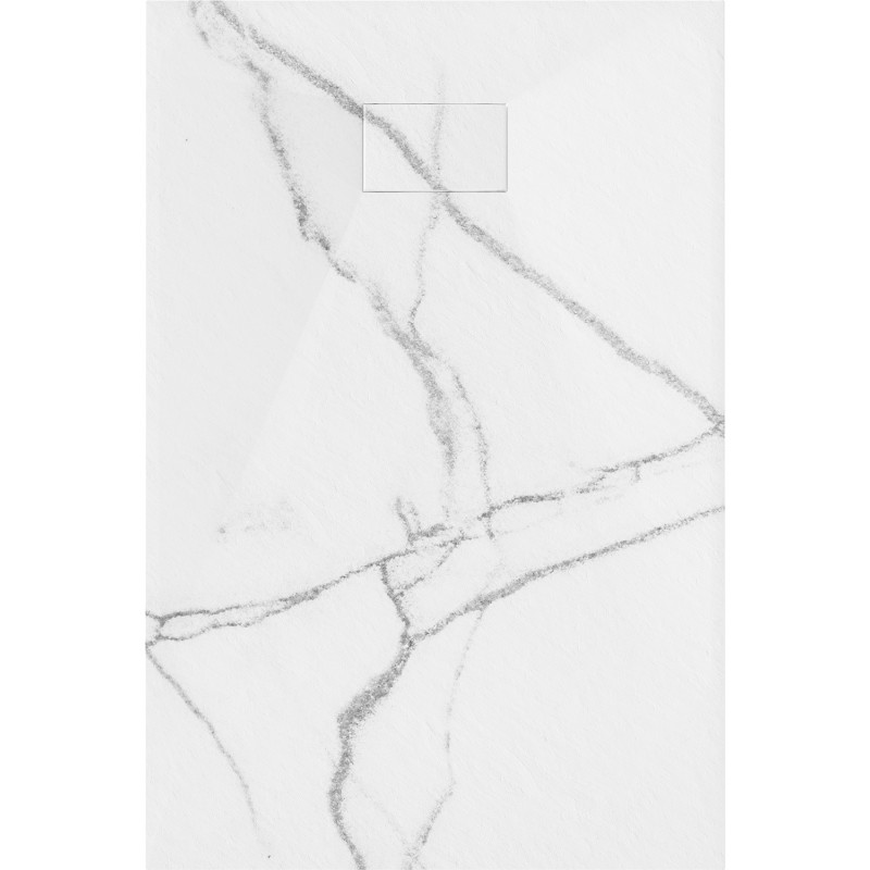Mexen Hugo brodzik prostokątny SMC 80 x 70 cm, biały kamień - 42157080