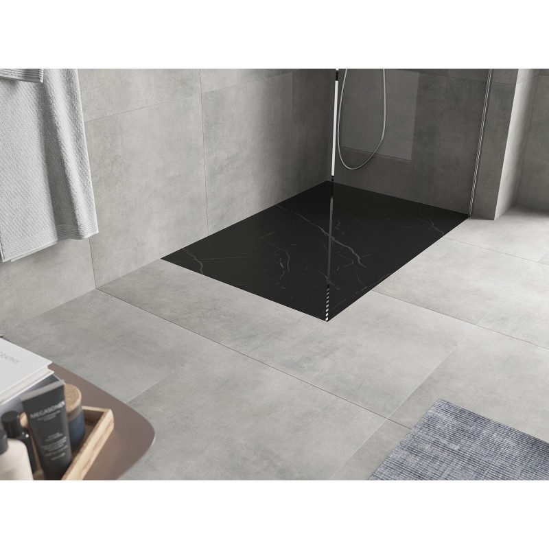 Mexen Hugo brodzik prostokątny SMC 130 x 70 cm, czarny kamień - 42757013