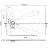Mexen Hugo brodzik prostokątny SMC 160 x 80 cm, czarny kamień - 42758016