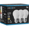 Mexen Nova 3x żarówka LED E27, G45, 1W, Ciepła - 3000K, 105 lm - L101-E27-0130-01x03