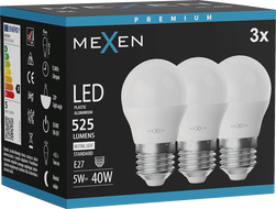 Mexen Nova 3x żarówka LED E27, G45, 5W, Neutralna - 4000K, 525 lm - L101-E27-0540-01x03