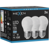 Mexen Nova 3x żarówka LED E27, G45, 7W, Zimna - 6500K, 735 lm - L101-E27-0765-01x03