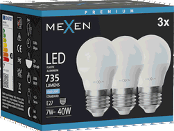 Mexen Nova 3x żarówka LED E27, G45, 7W, Zimna - 6500K, 735 lm - L101-E27-0765-01x03
