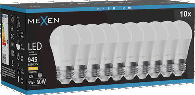 Mexen Nova 10x żarówka LED E27, G45, 9W, Ciepła - 3000K, 945 lm - L101-E27-0930-01x10