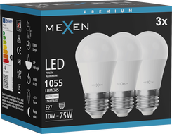 Mexen Nova 3x żarówka LED E27, G45, 10W, Neutralna - 4000K, 1055 lm - L101-E27-1040-01x03