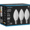 Mexen Nova 3x żarówka LED E14, C37, 3W, Neutralna - 4000K, 315 lm - L102-E14-0340-01x03