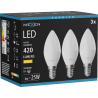 Mexen Nova 3x żarówka LED E14, C37, 4W, Ciepła - 3000K, 420 lm - L102-E14-0430-01x03