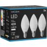 Mexen Nova 3x żarówka LED E14, C37, 4W, Neutralna - 4000K, 420 lm - L102-E14-0440-01x03
