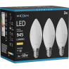 Mexen Nova 3x żarówka LED E14, C37, 9W, Ciepła - 3000K, 945 lm - L102-E14-0930-01x03