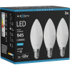 Mexen Nova 3x żarówka LED E14, C37, 9W, Zimna - 6500K, 945 lm - L102-E14-0965-01x03