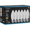 Mexen Nova 6x żarówka LED E27, C37, 5W, Ciepła - 3000K, 525 lm - L102-E27-0530-01x06