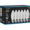 Mexen Nova 6x żarówka LED E27, C37, 5W, Neutralna - 4000K, 525 lm - L102-E27-0540-01x06