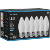 Mexen Nova 6x żarówka LED E27, C37, 5W, Zimna - 6500K, 525 lm - L102-E27-0565-01x06