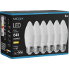 Mexen Nova 6x żarówka LED E27, C37, 8W, Ciepła - 3000K, 840 lm - L102-E27-0830-01x06