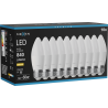 Mexen Nova 10x żarówka LED E27, C37, 8W, Ciepła - 3000K, 840 lm - L102-E27-0830-01x10