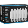 Mexen Nova 6x żarówka LED E27, C37, 8W, Zimna - 6500K, 840 lm - L102-E27-0865-01x06