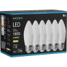 Mexen Nova 6x żarówka LED E27, C37, 10W, Ciepła - 3000K, 1055 lm - L102-E27-1030-01x06