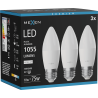 Mexen Nova 3x żarówka LED E27, C37, 10W, Neutralna - 4000K, 1055 lm - L102-E27-1040-01x03