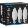 Mexen Nova 3x żarówka LED E27, C37, 10W, Zimna - 6500K, 1055 lm - L102-E27-1065-01x03