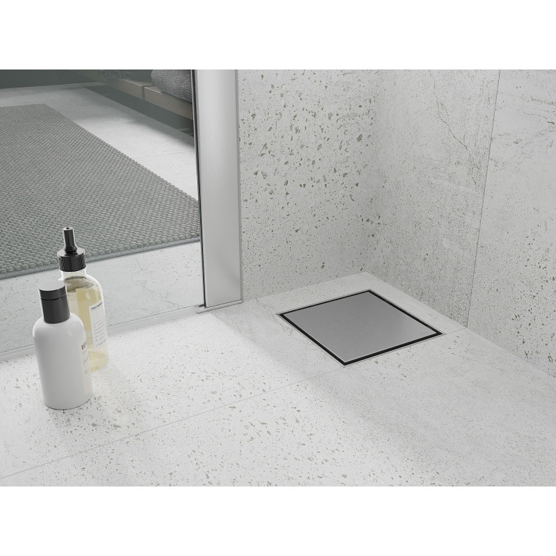Mexen Flat-Q M13 wpust podłogowy kwadratowy 12 x 12 cm, inox - 1010012