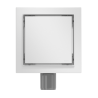 Mexen Flat-Q M13 wpust podłogowy kwadratowy 20 x 20 cm, inox - 1010020