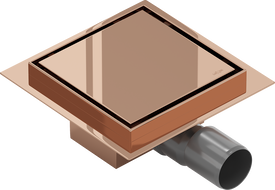 Mexen Flat-Q M13 wpust podłogowy kwadratowy 12 x 12 cm, różowe złoto - 1610012
