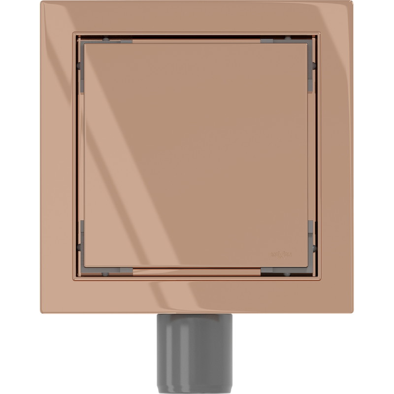 Mexen Flat-Q M13 wpust podłogowy kwadratowy 12 x 12 cm, różowe złoto - 1610012