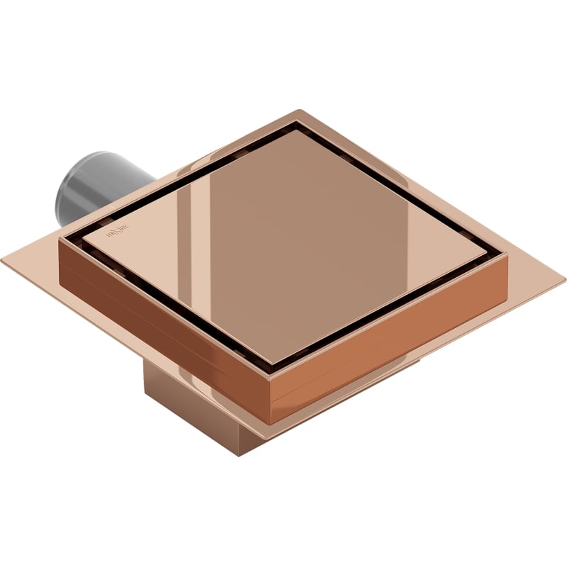 Mexen Flat-Q M13 wpust podłogowy kwadratowy 15 x 15 cm, różowe złoto - 1610015