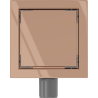 Mexen Flat-Q M13 wpust podłogowy kwadratowy 15 x 15 cm, różowe złoto - 1610015