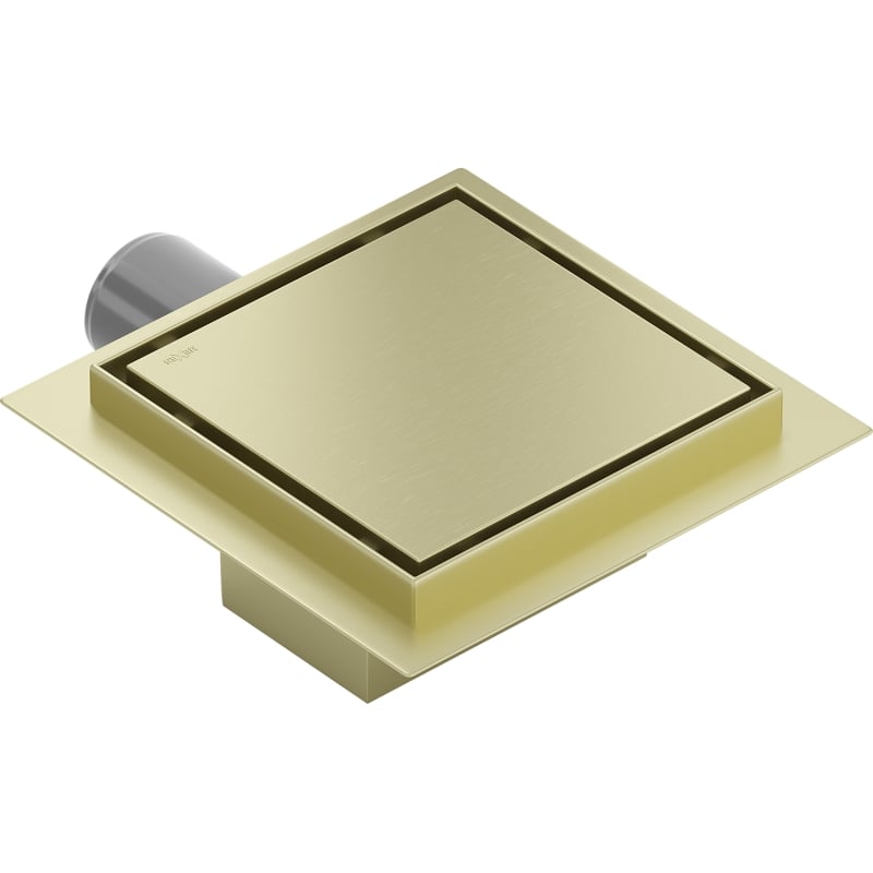 Mexen Flat-Q M13 wpust podłogowy kwadratowy 15 x 15 cm, złoty szczotkowany - 1A10015