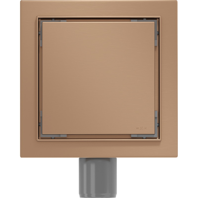 Mexen Flat-Q M13 wpust podłogowy kwadratowy 12 x 12 cm, miedź szczotkowana - 1C10012
