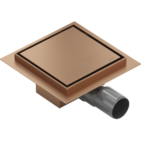 Mexen Flat-Q M13 wpust podłogowy kwadratowy 12 x 12 cm, miedź szczotkowana - 1C10012