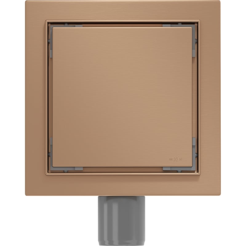 Mexen Flat-Q M13 wpust podłogowy kwadratowy 15 x 15 cm, miedź szczotkowana - 1C10015