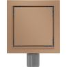 Mexen Flat-Q M13 wpust podłogowy kwadratowy 15 x 15 cm, miedź szczotkowana - 1C10015