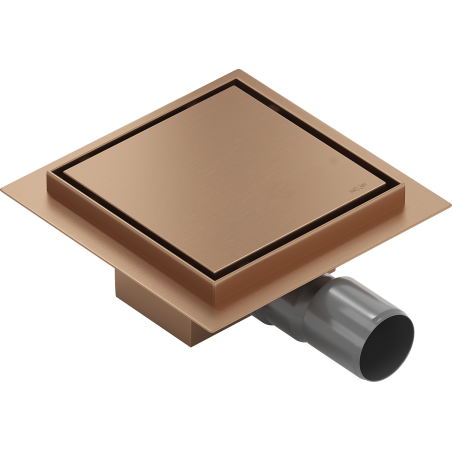 Mexen Flat-Q M13 wpust podłogowy kwadratowy 15 x 15 cm, miedź szczotkowana - 1C10015