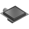 Mexen Flat-Q M13 wpust podłogowy kwadratowy 15 x 15 cm, gun gray szczotkowany - 1E10015