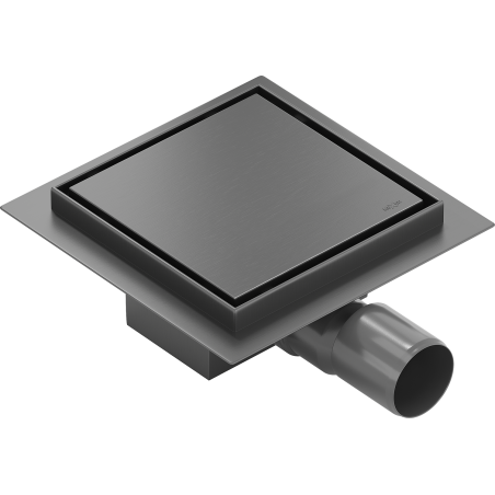 Mexen Flat-Q M13 wpust podłogowy kwadratowy 12 x 12 cm, gun gray szczotkowany - 1E10012