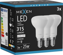 Mexen Nova 3x żarówka LED E14, R50, 3W, Neutralna - 4000K, 315 lm - L103-E14-0340-01x03